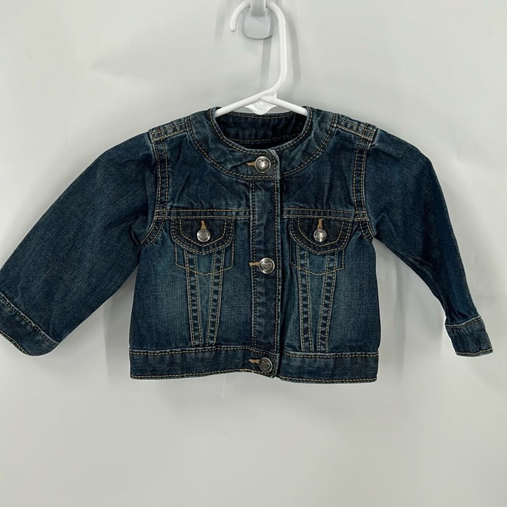 Place Infant Girl Blue Denim Snap Jacket Size 6-9 Months